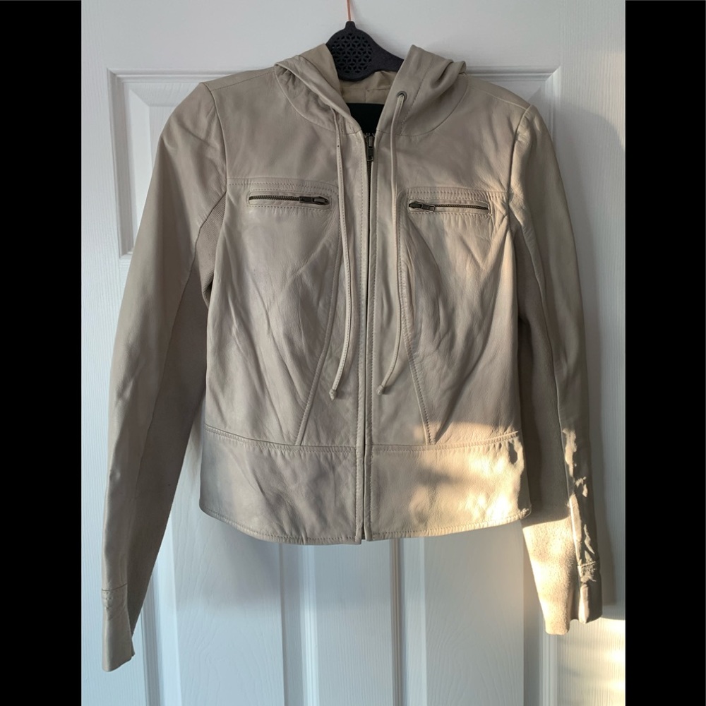 Trouve Size Small Leather Hooded Jacket